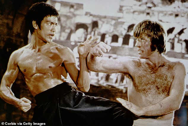 The beloved action star seen with Bruce Lee on the set of The Way of the Dragon in 1972