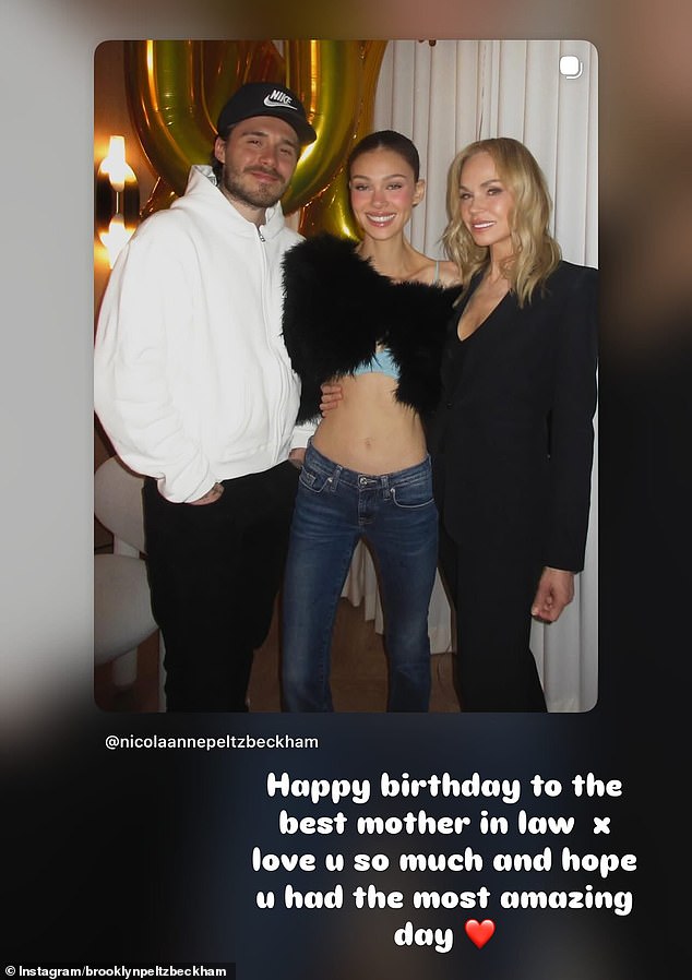 Last week, Brooklyn failed to acknowledge Victoria on Britain's Mothering Sunday - but wasted no time in sharing a tribute to his mother-in-law on social media