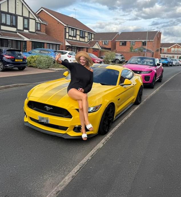 Brookes was handed a suspended sentence for dangerous driving. Pictured: The TikTok star posing next to a yellow Mustang