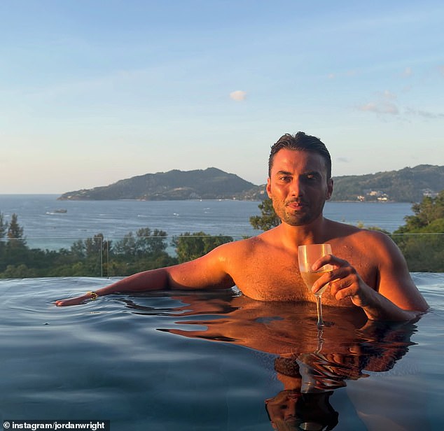 Jordan Wright: In his last Instagram post seen here from March 6 - just days before he was found dead - he was relaxing in an infinity pool in Thailand