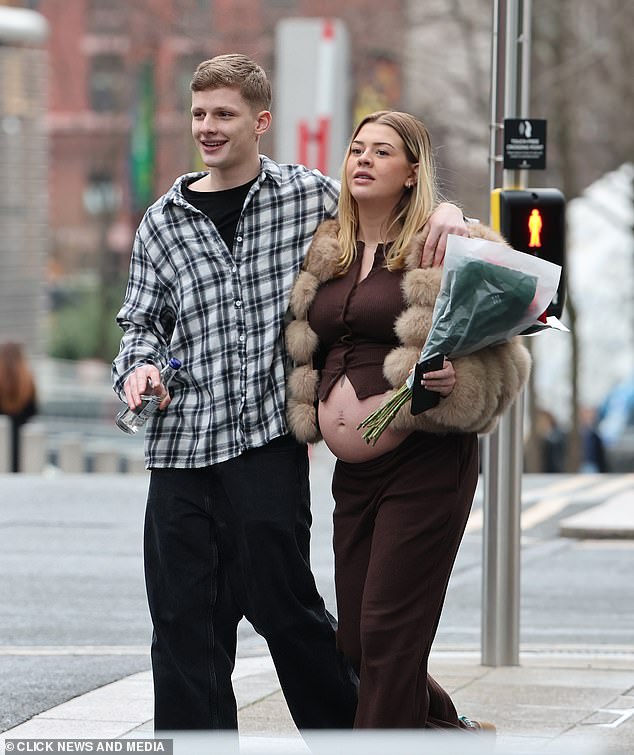 The couple, who recently rekindled their relationship, announced that Holly, 22, had given birth to a baby girl and revealed her sweet name (pictured on February 15)