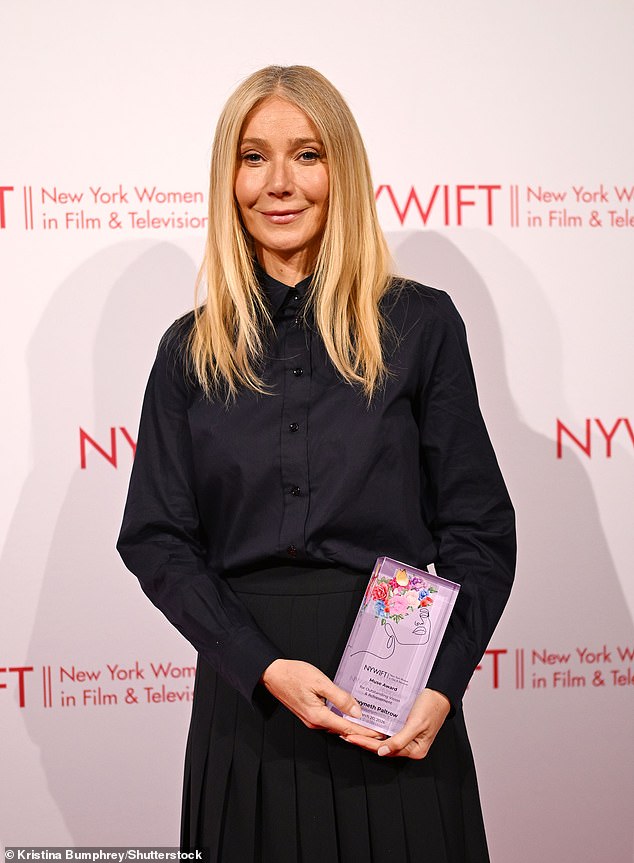 The entrepreneur was pleased to pose with her award at the gala which took place at Cipriani 42nd Street