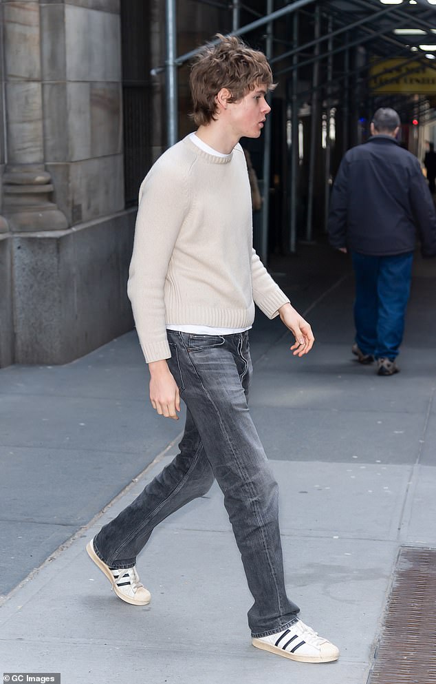 Paltrow's son Moses Martin was also seen dressed casually