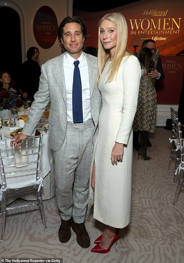 Paltrow's husband of nearly eight years often supports the actress at award ceremonies and major events and vice versa (pictured in December 2025)