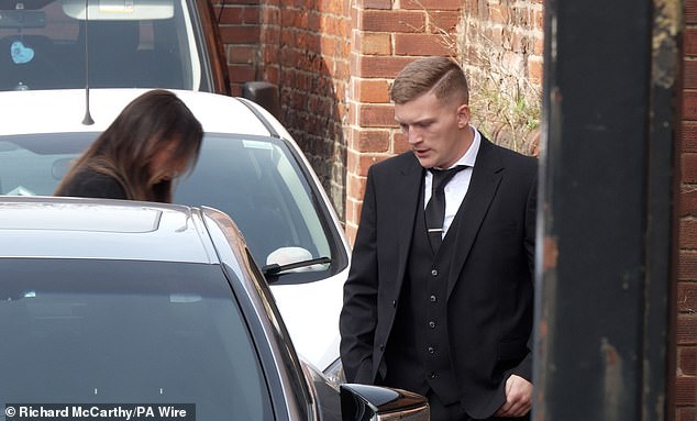 Ricky Hatton's son Campbell Hatton leaves Stockport Coroner's Court this afternoon