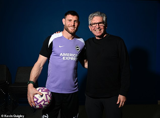 Milner with Daily Mail Sport's Oliver Holt, a month on from breaking the Premier League's appearance record