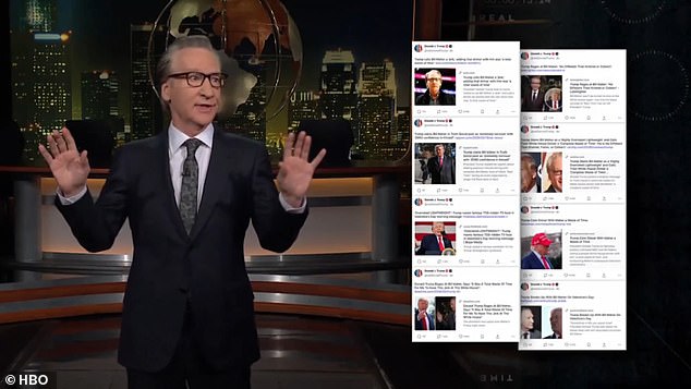 Maher hit back at the posts on his show, saying he did not suffer from 'Trump Derangement Syndrome'