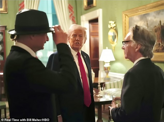 Kid Rock (left) coordinated the dinner. Maher said Trump was 'gracious,' but the president later admitted that he regretted hosting the comedian