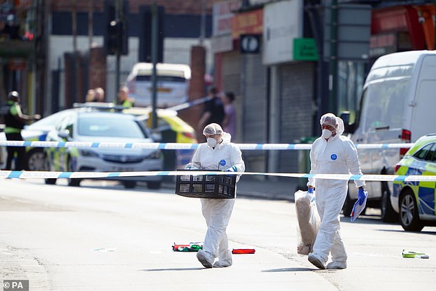 Police forensic officers during the aftermath of the attack in Nottingham in June 2023