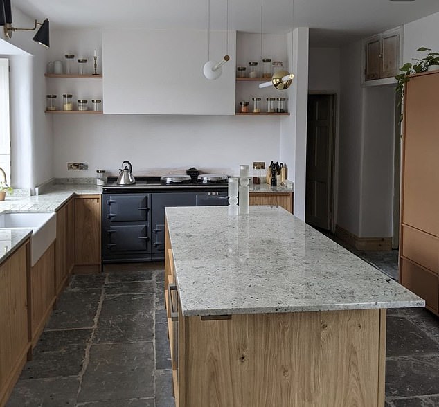 While the house was super spacious, including a stunning kitchen, Pip found that upkeeping it was itself a 'real full-time job'
