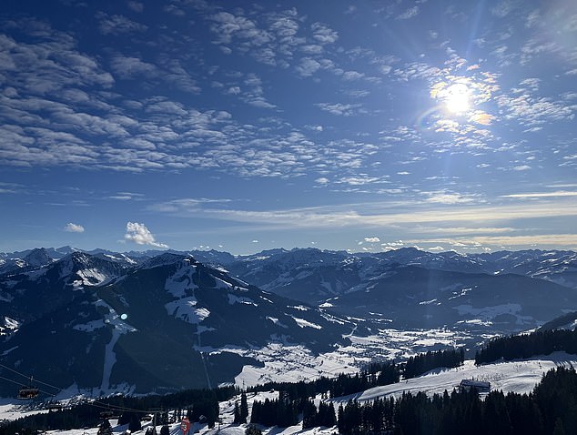 The Ski Welt runs down towards Brixen have spectacular views across the valley floor to Westendorf and beyond