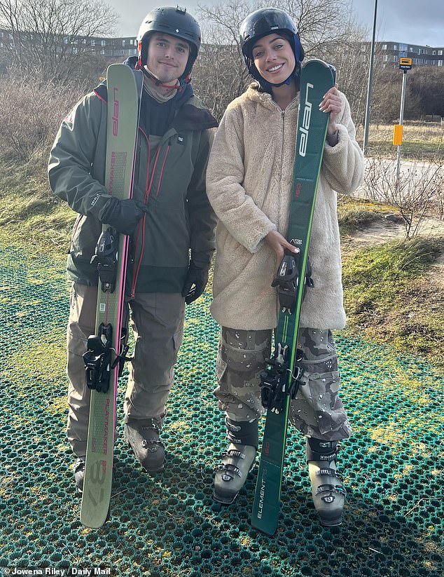 Jowena is off to a shaky start at CopenHill, a dry-ski slope built atop of a waste-to-energy plant, but her ski instructor patiently shows her how to grasp the basics of the sport