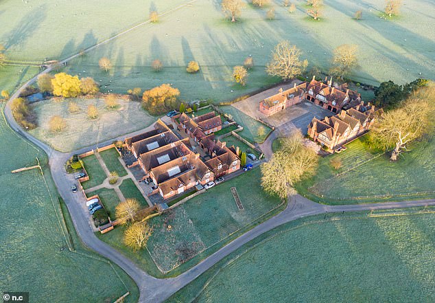 The stables (pictured) are located on the pair's 51-acre estate, around 400 metres from the main house which has 120 rooms