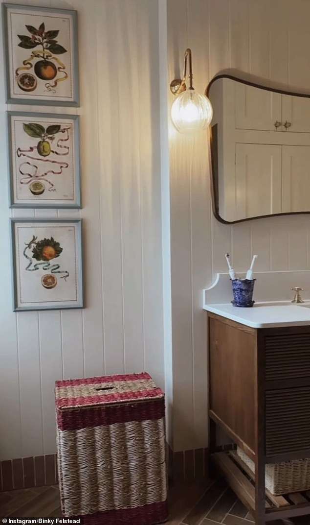 With homemade zellige tiles, pink skirting tiles and an antique brass, Binky has previously described her bathroom as synonymous with 'a piece of art'