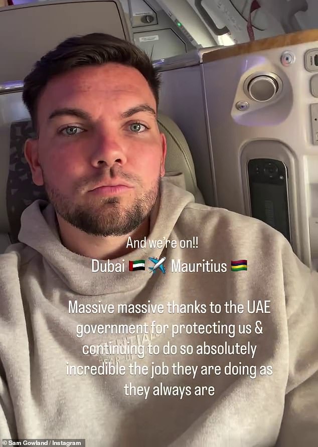 Around the same time as Laura, Sam Gowland revealed he managed to get a flight out of Dubai after previously trying three times to leave