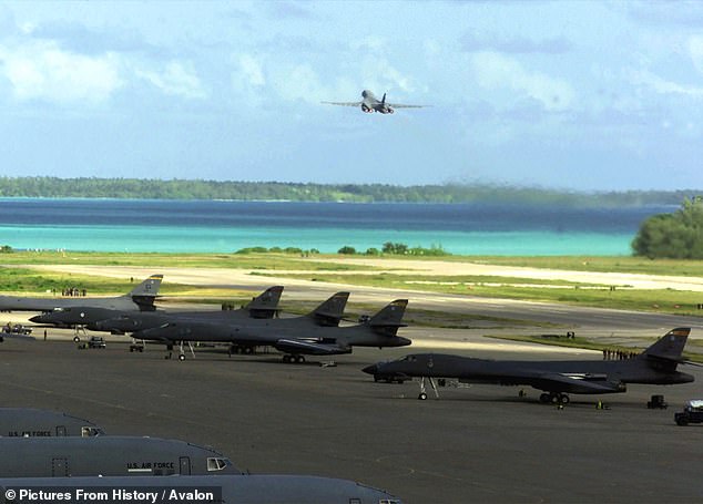 The US houses bombers, nuclear submarines and missile destroyers on the base