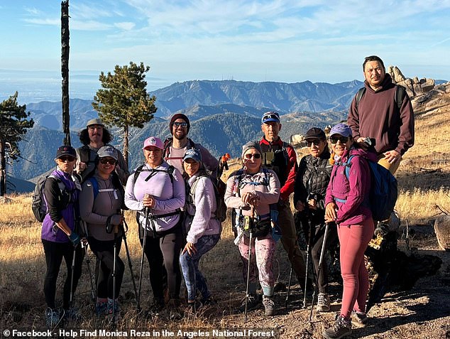 Pictured above is an image shared on Facebook showing volunteers in the search for Reza