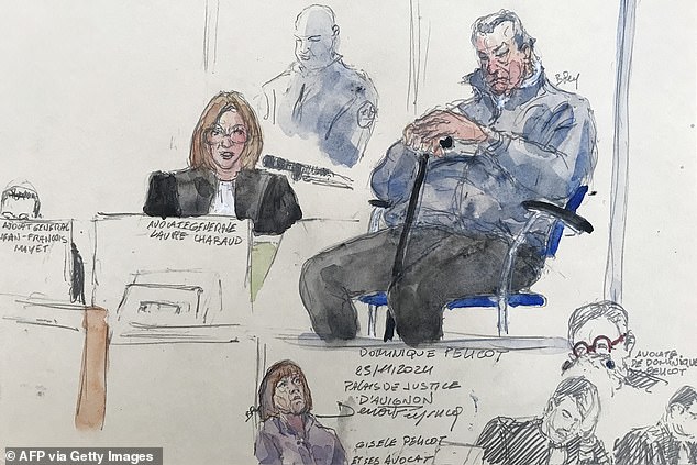 A court sketch of Dominique during his trial - he is currently serving 20 years for aggravated rape