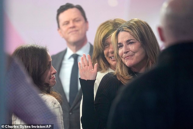 Savannah visited the Today show studios at Rockefeller Plaza in Manhattan on March 5, 2026. Her colleagues, many of them teary-eyed, gave her a warm welcome