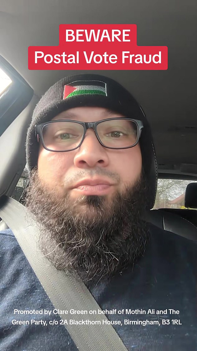 Green party deputy leader Mothin Ali warns about postal vote fraud