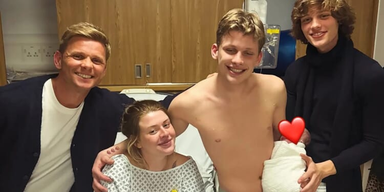 Jeff Brazier is all smiles with his first grandchild as son Freddy welcomes baby girl with ex-girlfriend Holly