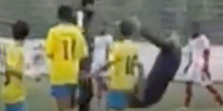 Horrifying moment Under-11s football coach HEADBUTTS referee as terrified kids watch on