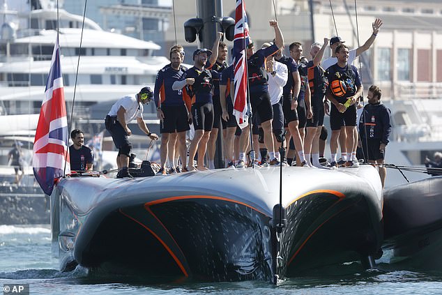 The crew of Ineos Britainnia in Barcelona harbour last October