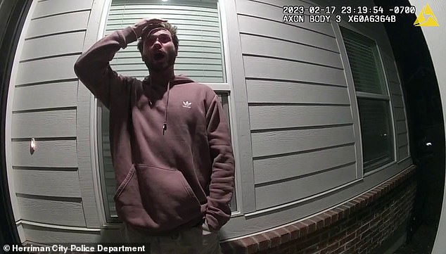 The newly released cell phone footage the 33-year-old Basin Tiling owner (pictured) had showed police at her Herriman home revealed one of the barstools struck eight-year-old Indy