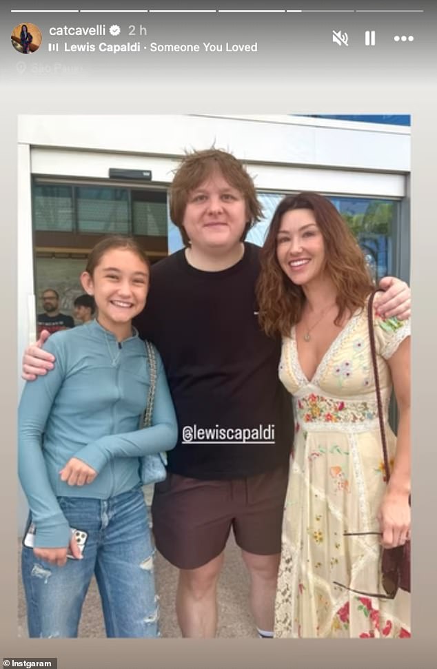 Meanwhile Catherine thanked Lewis Capaldi for his 'kindness' after he posed for a snap with the actor's daughter on Sunday