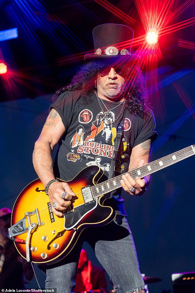 It was none other than Guns N' Roses' Slash (pictured on stage 2024)