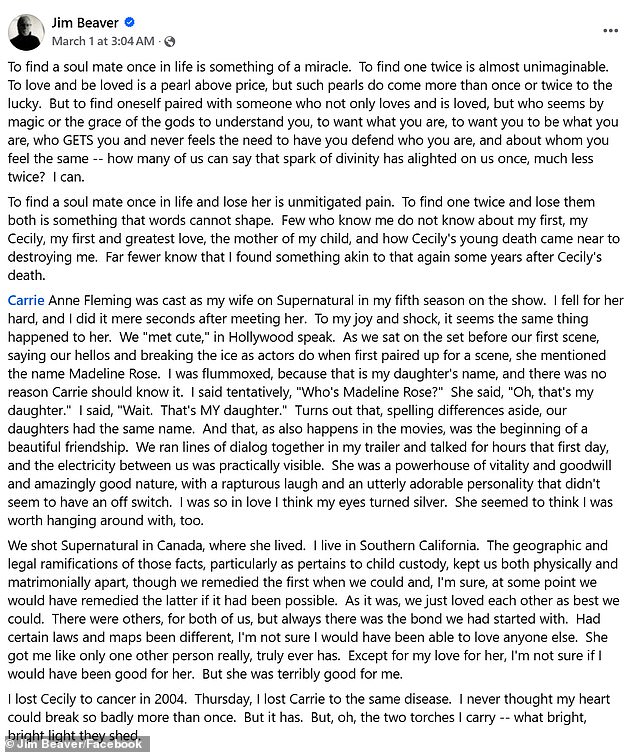 'I fell for her hard, and I did it mere seconds after meeting her. To my joy and shock, it seems the same thing happened to her,' the actor wrote