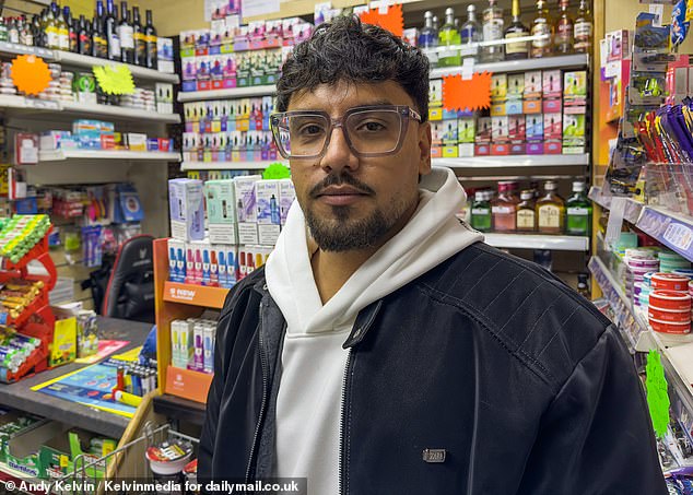 Sweet shop owner Akash Kumar (pictured) told the Mail how the boys often burst into his shop to steal
