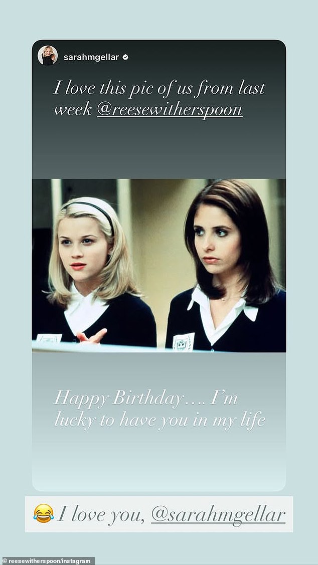 Another former costar, Sarah Michelle Gellar, also shared a birthday tribute with a throwback photo of them on the set of their 1999 film Cruel Intentions