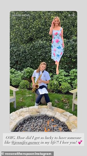In response to Garner's 'ode to my sunshine friend,' Witherspoon reposted Garner's video to her Instagram Story with a gushing message