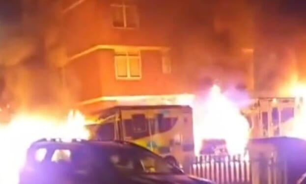 Four ambulances torched by 'masked arsonists' in antisemitic attack on Jewish community service in London