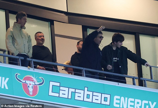 Spotted in a private box among the crowds, the brothers could be seen cheering as they watched their team conquer the Gunners