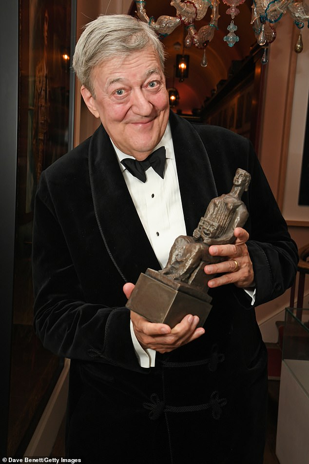 Sir Stephen Fry was another big winner on the night