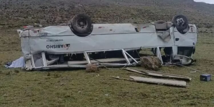 At least nine killed and 15 injured after tourist bus plunges off road near beauty spot in Peruvian mountains