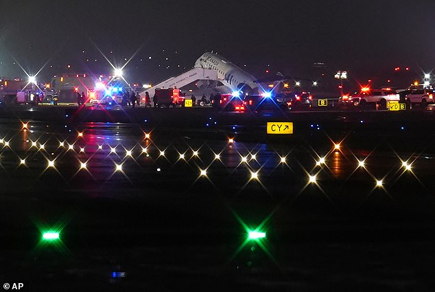 Port Authority Police and FDNY responded to the collision. LaGuardia subsequently closed to allow emergency crews to respond. The aftermath of the collision is pictured above as Port Authority worked to clear the plane
