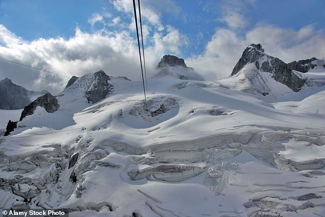 The incident unfolded at around 1.30pm in the Grand Flambeau area (pictured, stock), perched some 11,154ft above sea level in Haute-Savoie, close to the Italian border