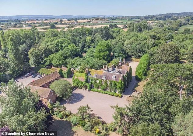 Maunsel House, the family seat of Sir Benjamin Slade, pictured from above
