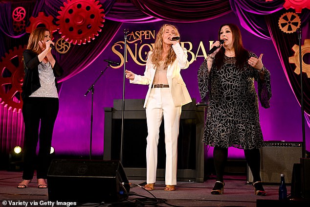 From left, Wendy, Chynna and Carnie on stage
