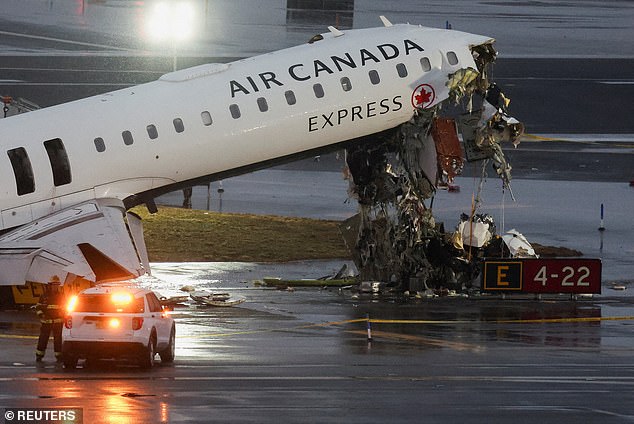 The nose of the Air Canada aircraft was crushed in the collision