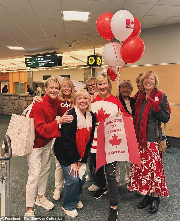 The Midwives Collective, a maternity clinic Gilchrist works for, has since taken to social media, urging the public to send a letter asking federal immigration officials to reinstate her visa (Pictured: Gilchrist with her co-workers)