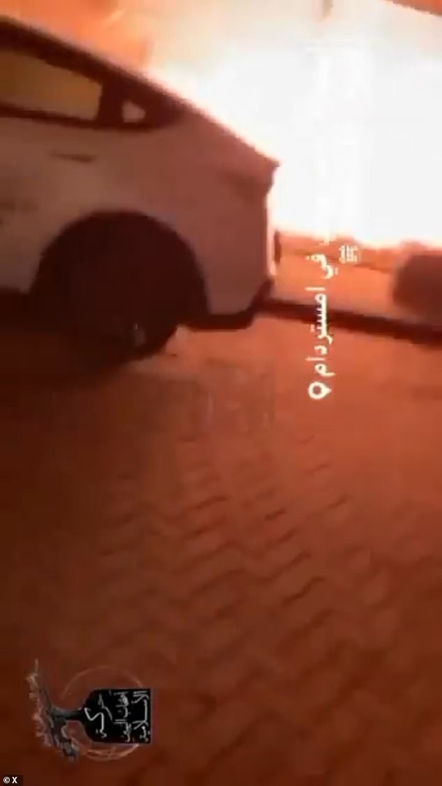 The group posted a video online showing an individual igniting a fire before it explodes and driving away