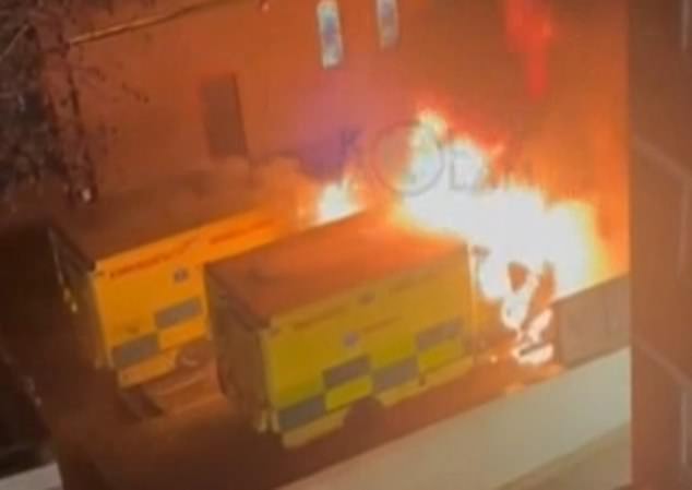 Four ambulances were set on fire in the Jewish community of Golders Green in London on Monday