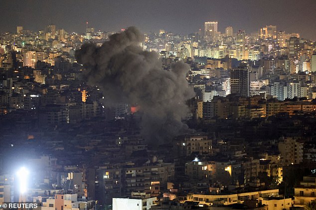 Smoke rises from Beirut's southern suburbs following an Israeli strike, after an escalation between Hezbollah and Israel, amid the US-Israeli conflict with Iran, Lebanon, March 24, 2026