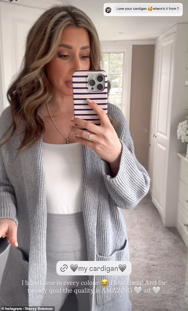 In the past seven days alone, Stacey has promoted products including a £39.99 luxury boucle ottomon and an oversized cardigan, which is now sold out