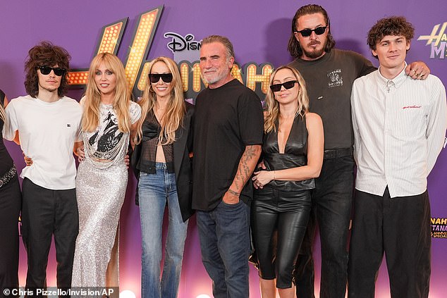 The happy family posed together