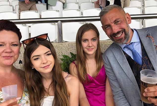 Friends later told her parents, company directors Steven and Marie Bath, that she had been relentlessly targeted by bullies on Snapchat in the weeks before she died (Pictured left to right: Marie Bath, older sister Olivia, Amelia and Steve Bath)